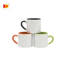 Heißer Verkauf Innere und Griff farbig schwarz 6oz Sublimation Keramik Kaffeetassen Custom Logo